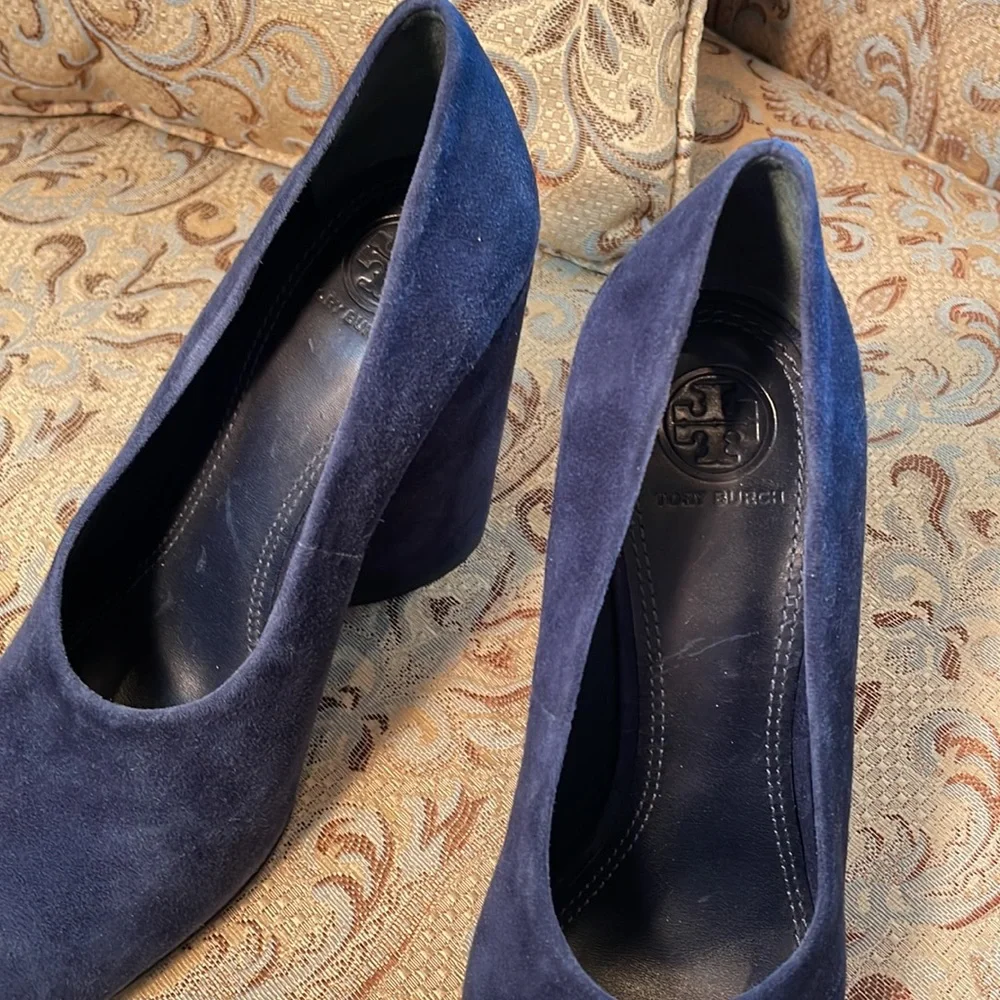 Tory Burch Shoes Blue Suede, Mod Stlye
